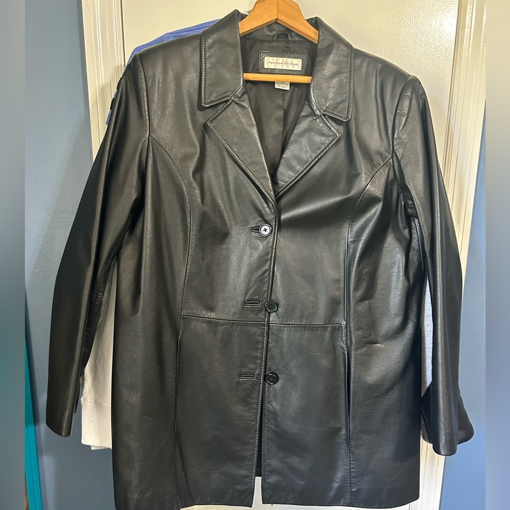 Preston & York Midnight Black Leather Coat